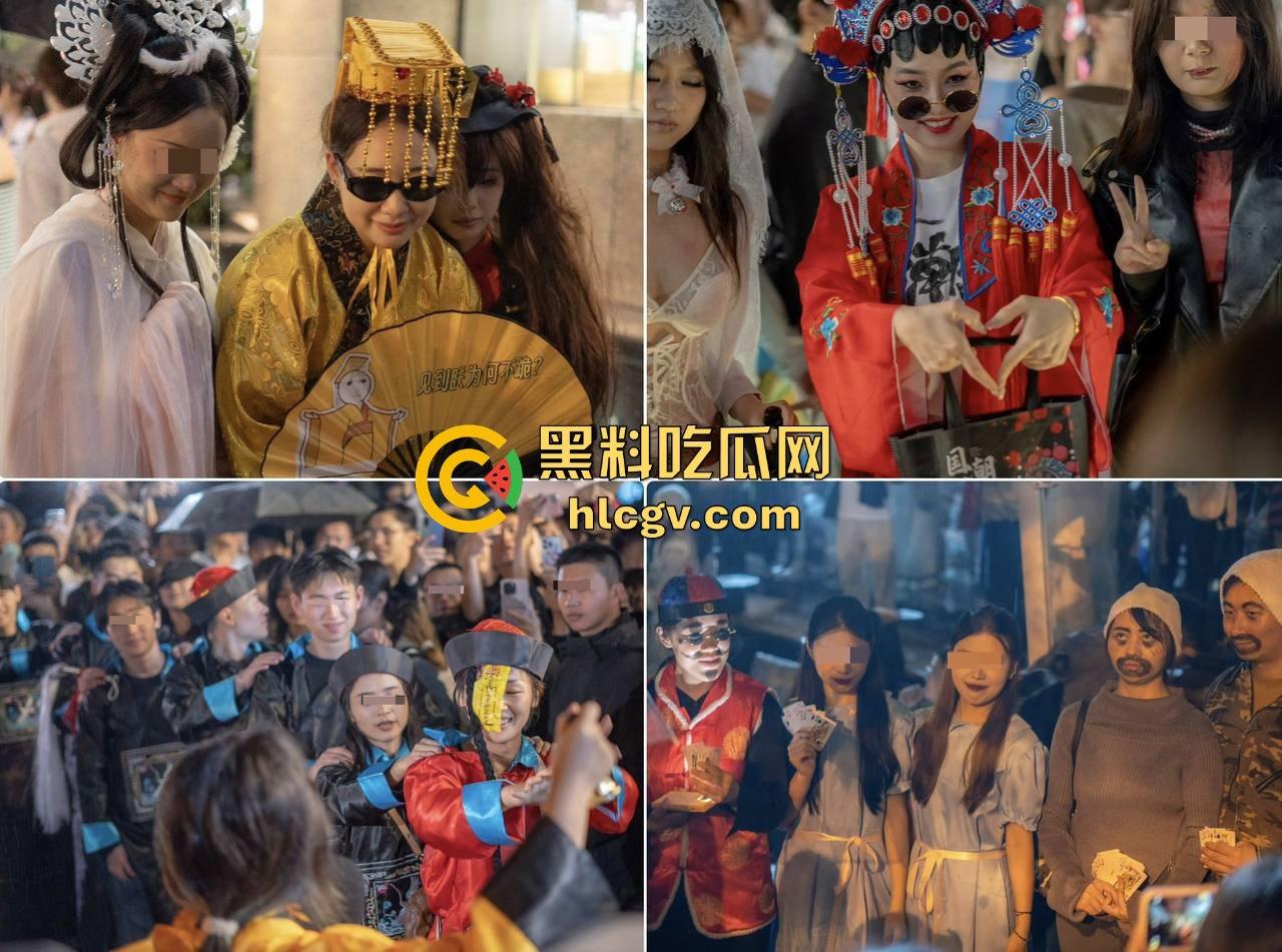 上海中山公园coser夜晚集体发疯，唱歌玩得嗨被带走！场面混乱如甄嬛传翻拍！-21